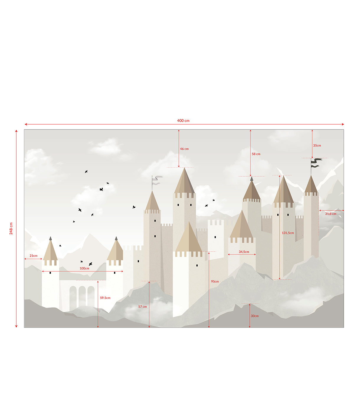 ARUNDEL - Papier peint panoramique château