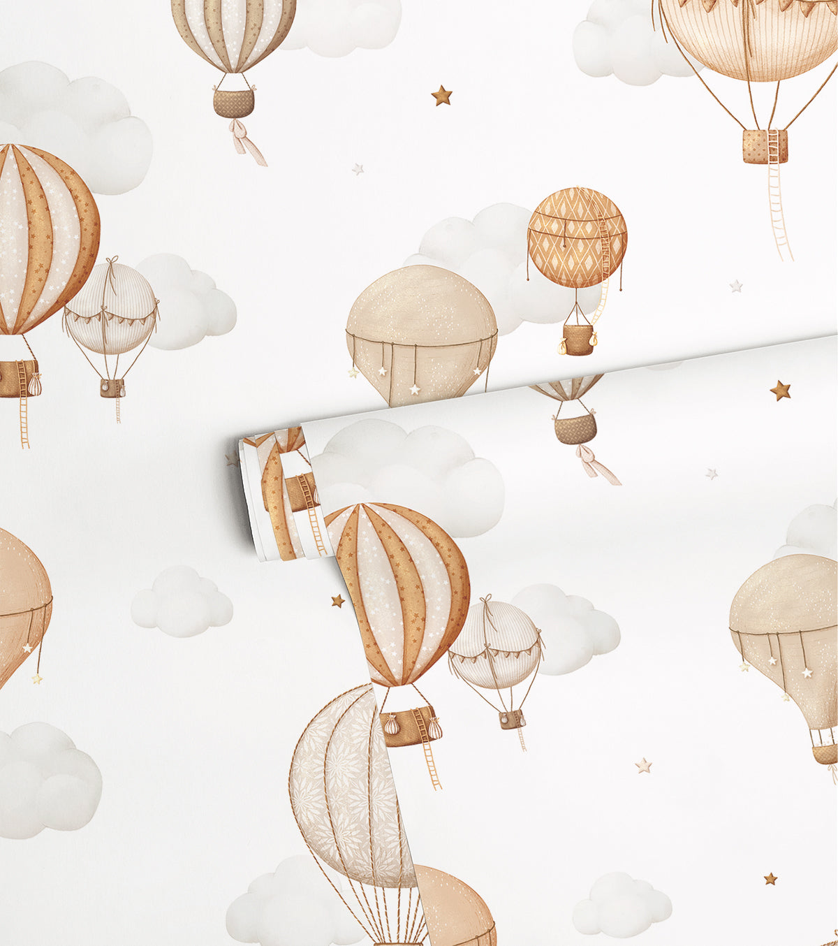 CLOUDY TALES - Papier peint enfant - Motif montgolfières