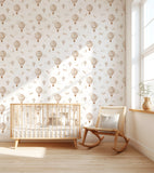 CLOUDY TALES - Papier peint enfant montgolfières et oies sauvages