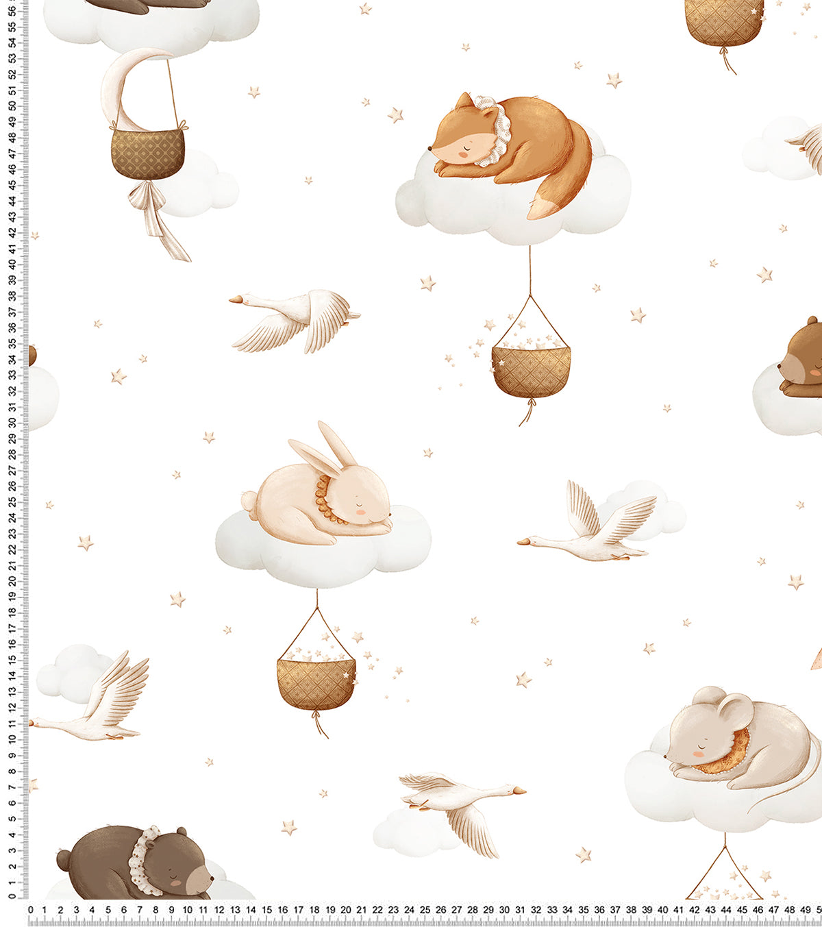 CLOUDY TALES - Papier peint enfant animaux dans les nuages