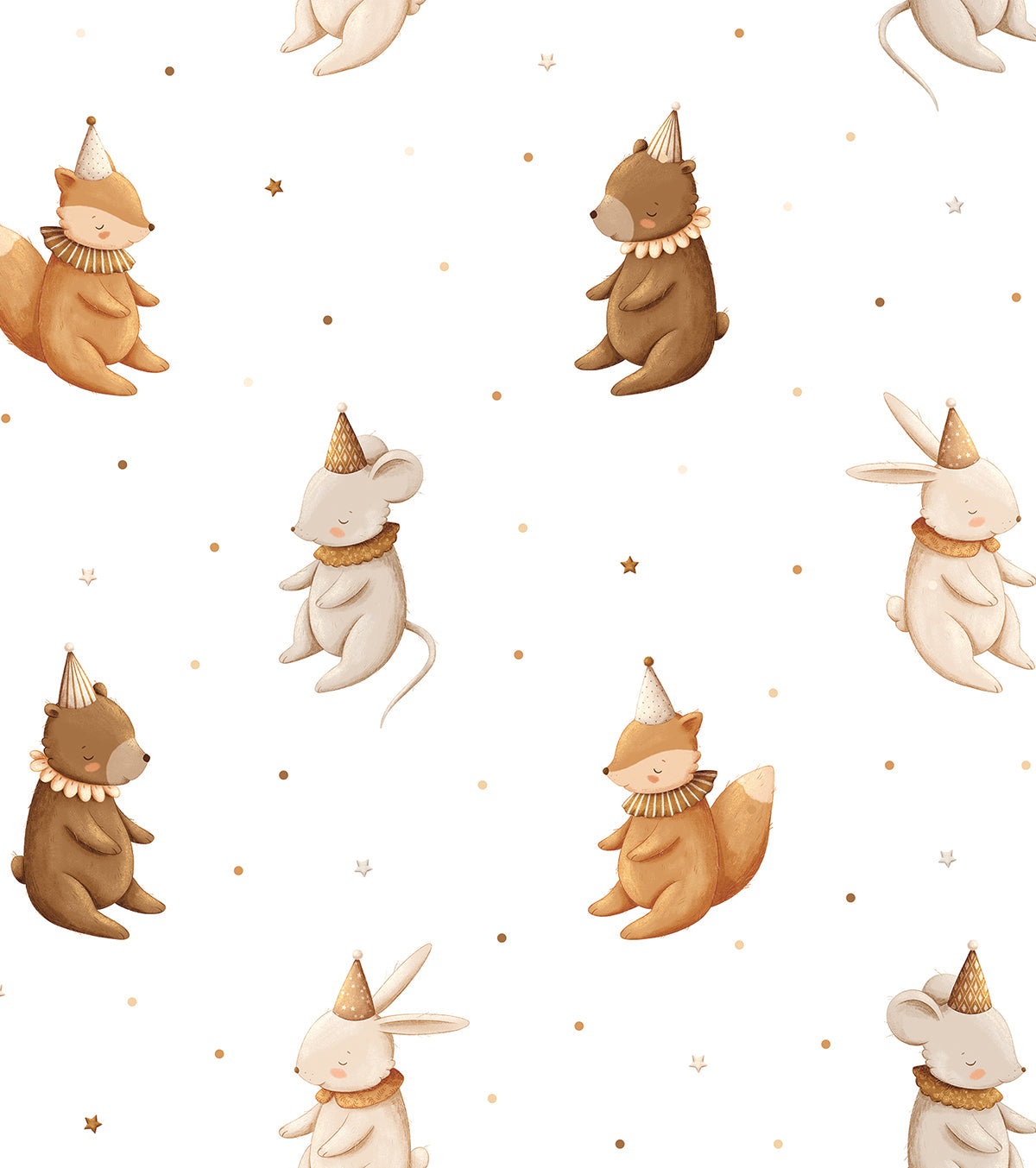 CLOUDY TALES - Papier peint enfant animaux parade d'anniversaire