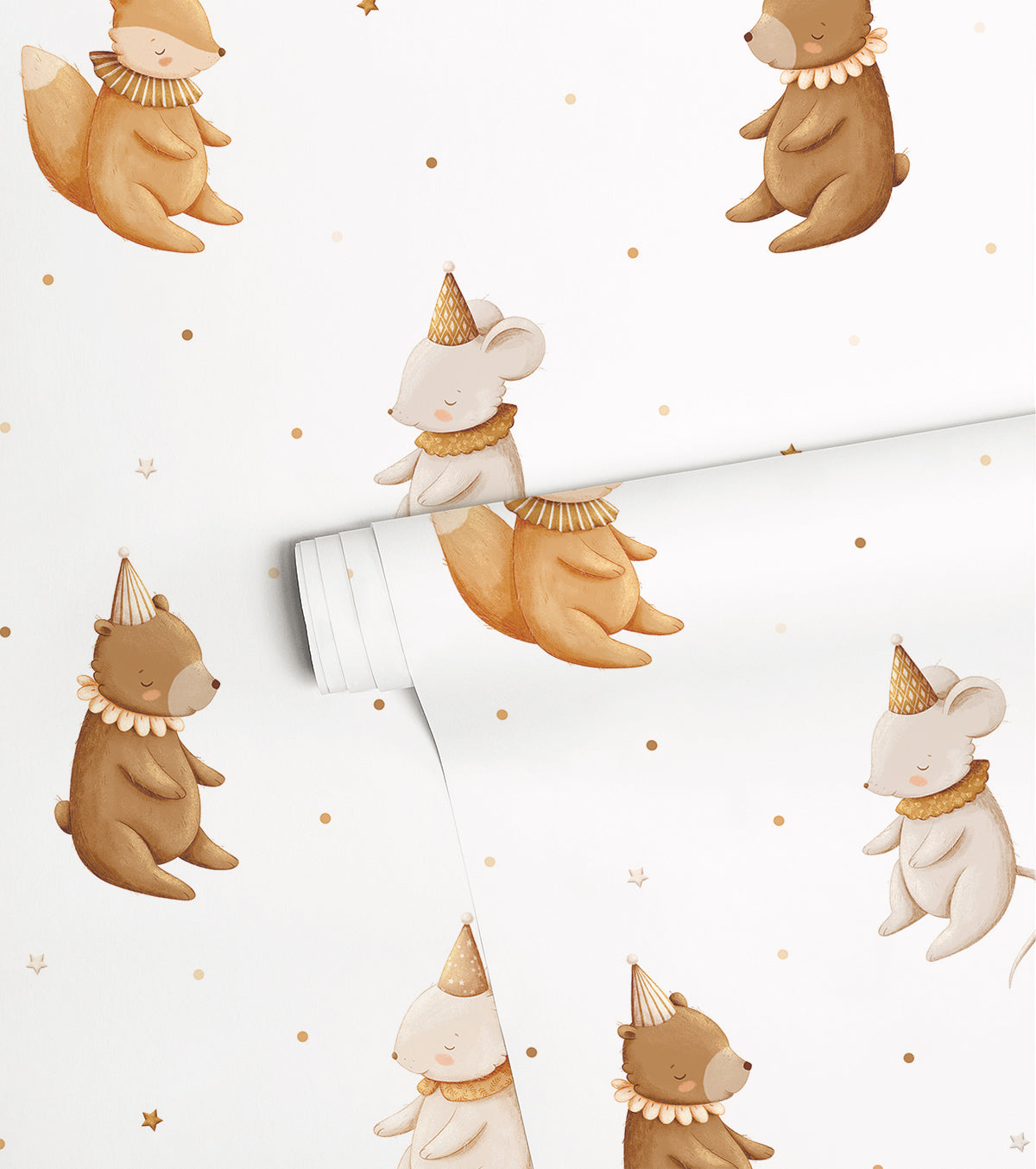 CLOUDY TALES - Papier peint enfant animaux parade d'anniversaire