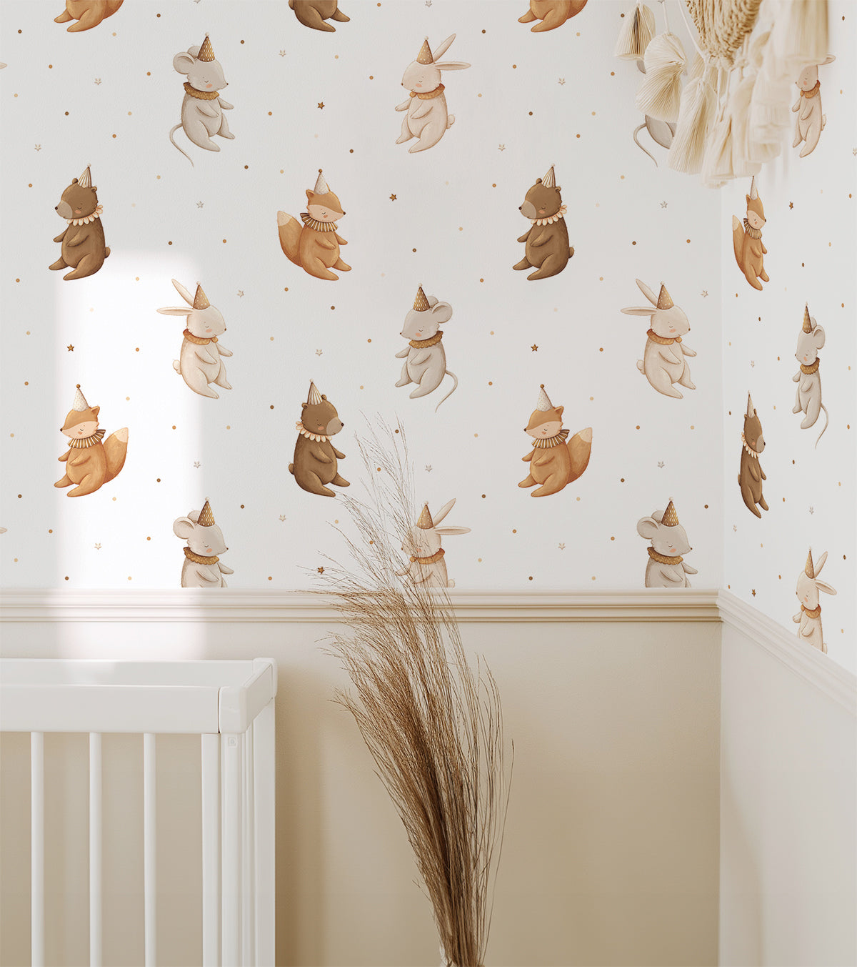 CLOUDY TALES - Papier peint enfant animaux parade d'anniversaire