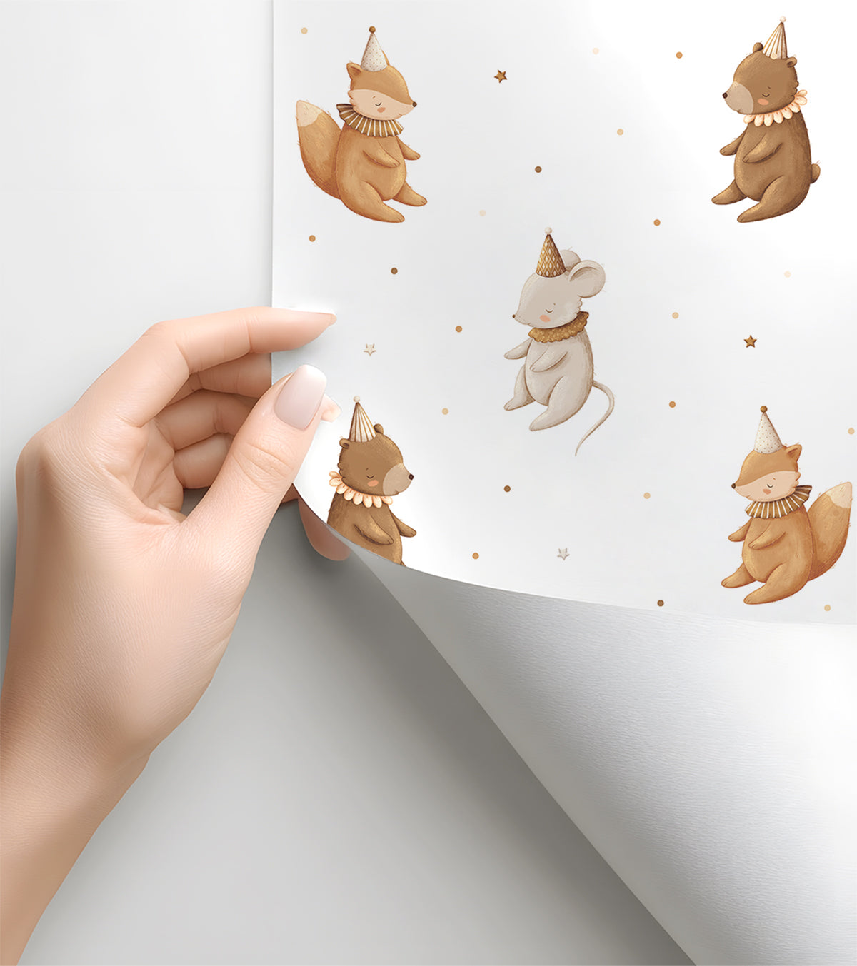 CLOUDY TALES - Papier peint enfant animaux parade d'anniversaire