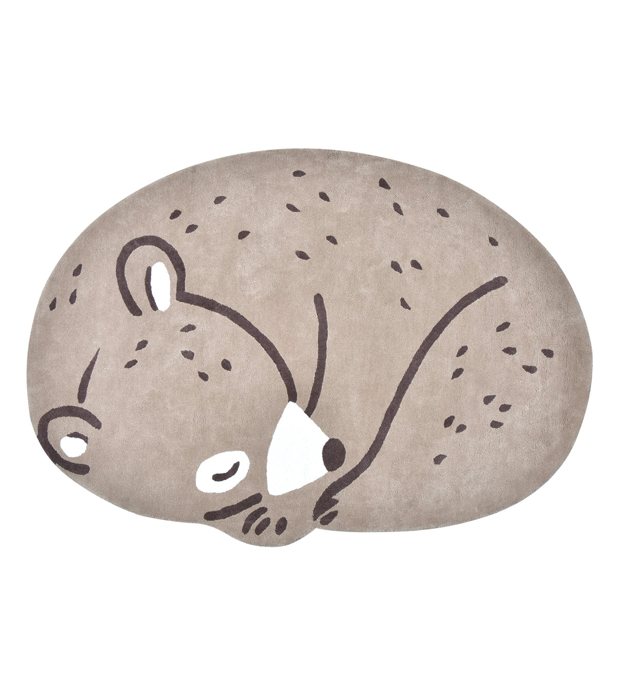 KHARU - Tapis enfant - Ours brun endormi