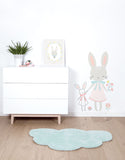SWEET BUNNIES - Affiche enfant - Bébé lapin et fleurs
