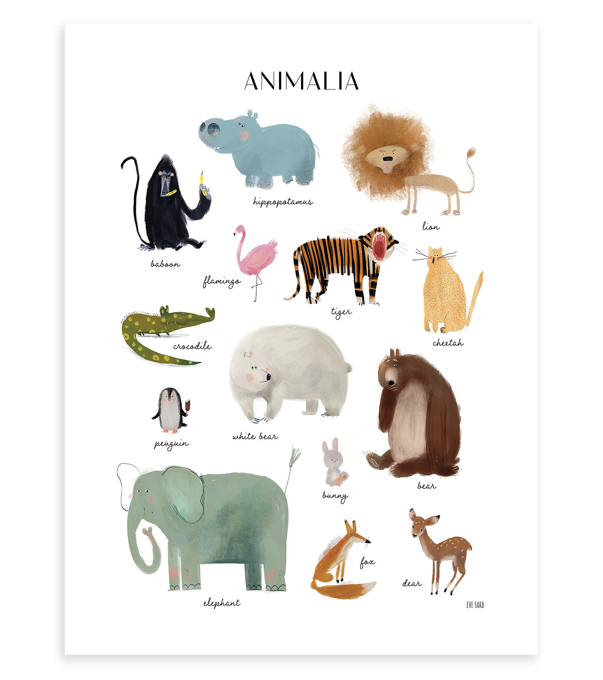 ANIMALIA - Affiche enfant - Les animaux