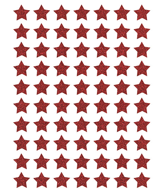 MINIMA - Stickers muraux - 70 Étoiles glitter rouge