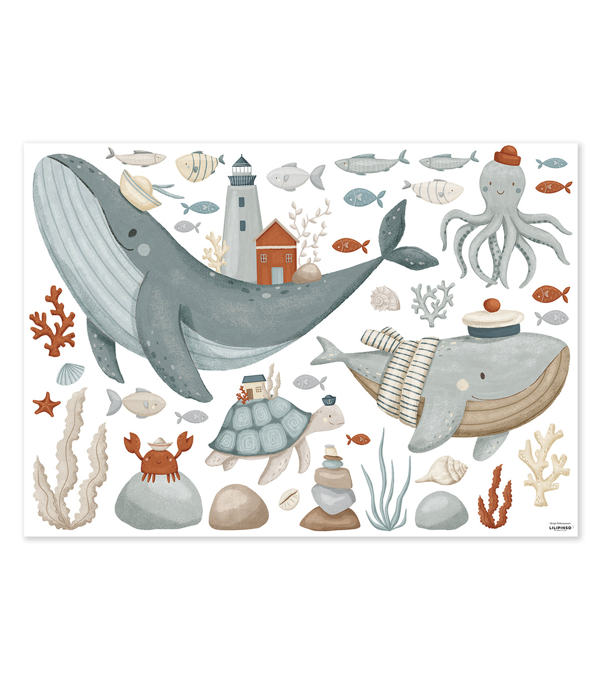 LOTAN - Stickers muraux - Fonds marins