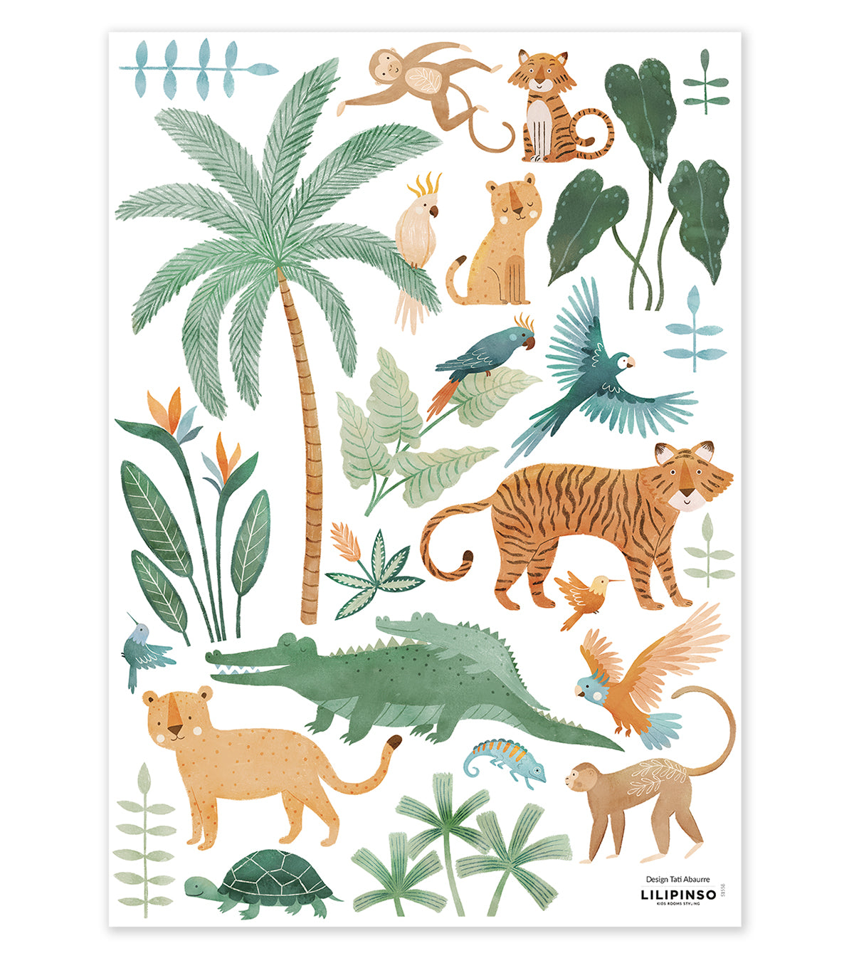 YATSUNI - Stickers muraux - Animaux de la jungle