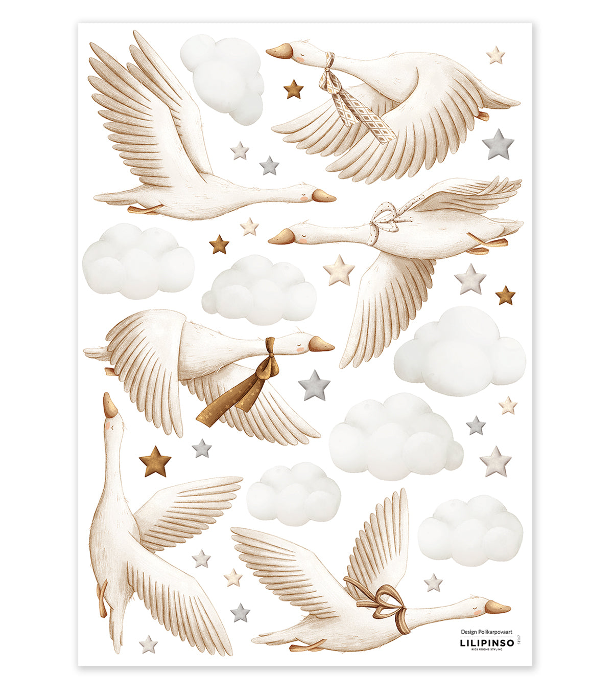 CLOUDY TALES - Stickers muraux - Oies sauvages