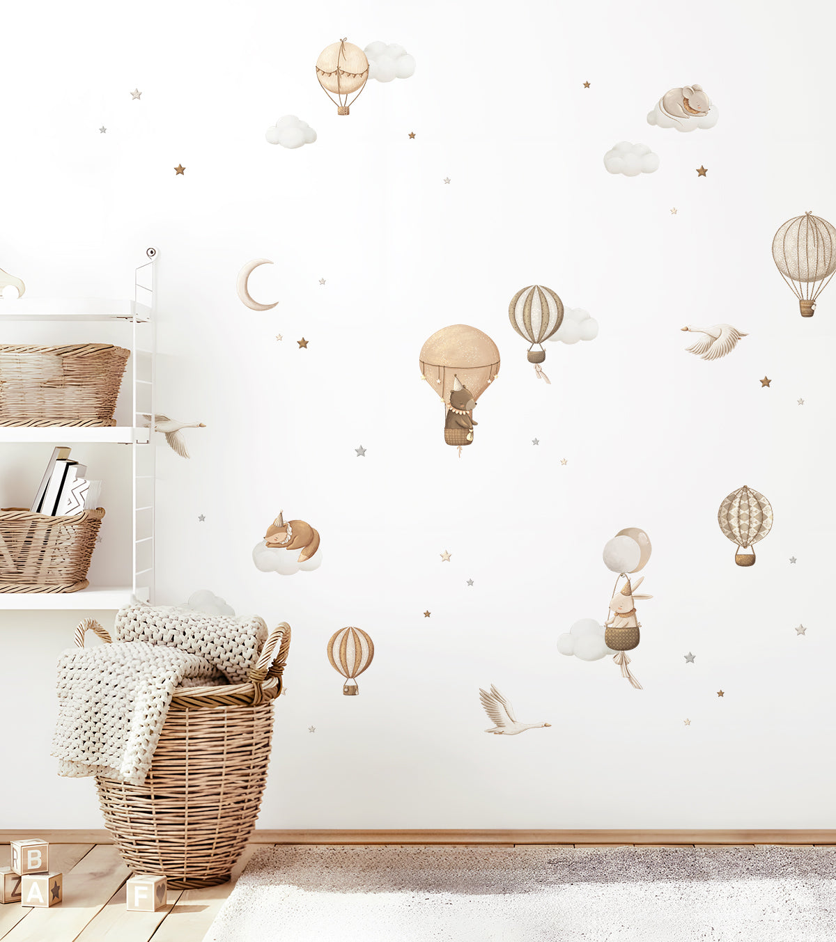 CLOUDY TALES - Stickers muraux - Montgolfières et animaux