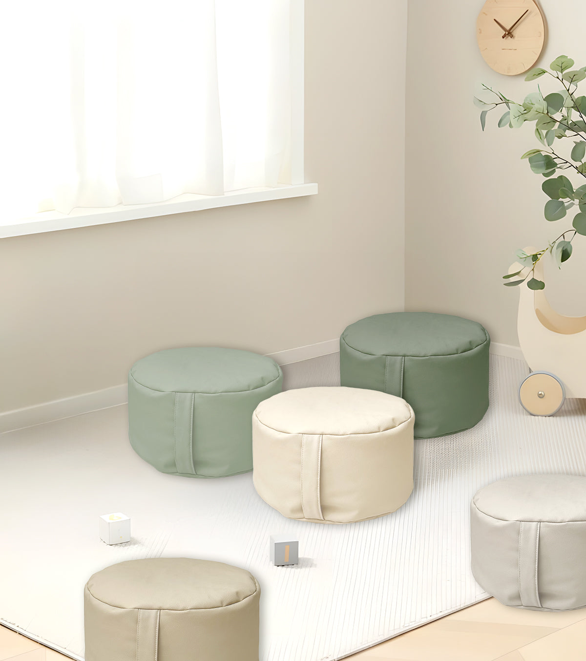 Pouf (M) enfant confortable – Compact et pratique - gris