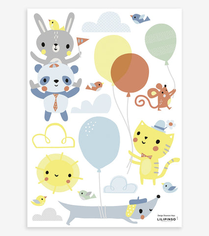 UP ! - Stickers muraux - Les animaux et ballons