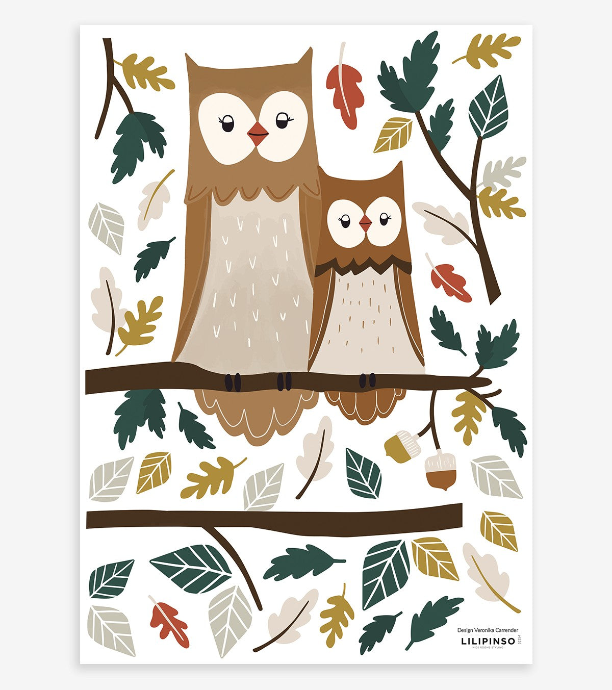 FOREST HAPPINESS - Stickers muraux - Famille chouettes