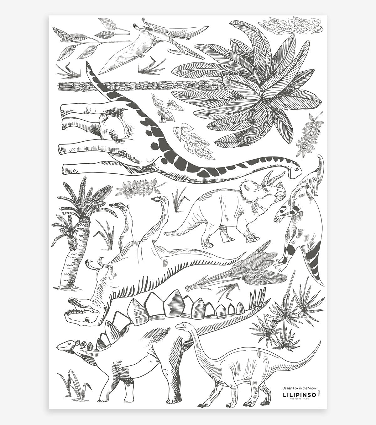 DINOSAURUS - Stickers muraux - Dinosaures et végétaux