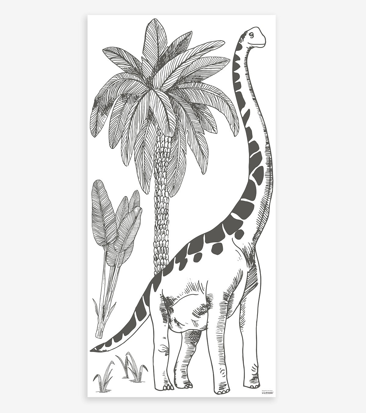 DINOSAURUS - Stickers muraux - Diplodocus et palmier