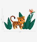 JUNGLE NIGHT - Grands stickers - Tigre et feuillage de la jungle