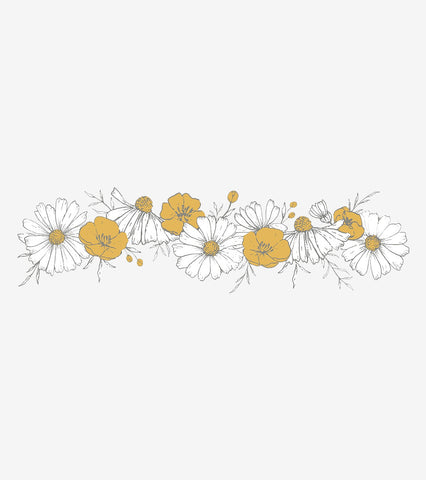 CHAMOMILE - Grand sticker - Tresse de fleurs (camomille)