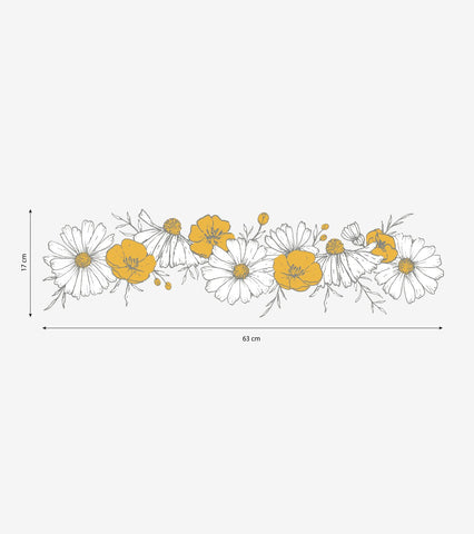 CHAMOMILE - Grand sticker - Tresse de fleurs (camomille)