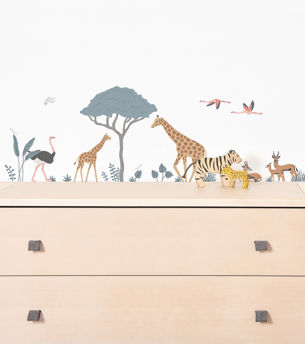 Stickers animaux savane - Girafe, gazelle, autruche - TANZIANIA