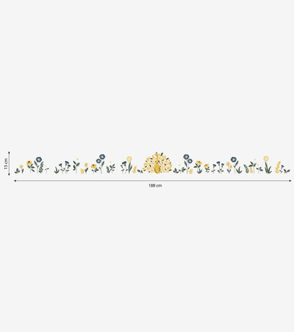 FLORAL PEACOCK - Stickers muraux - Paon et fleurs