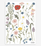 WILDFLOWERS - Stickers muraux - Fleurs : bleuets, coquelicot ...