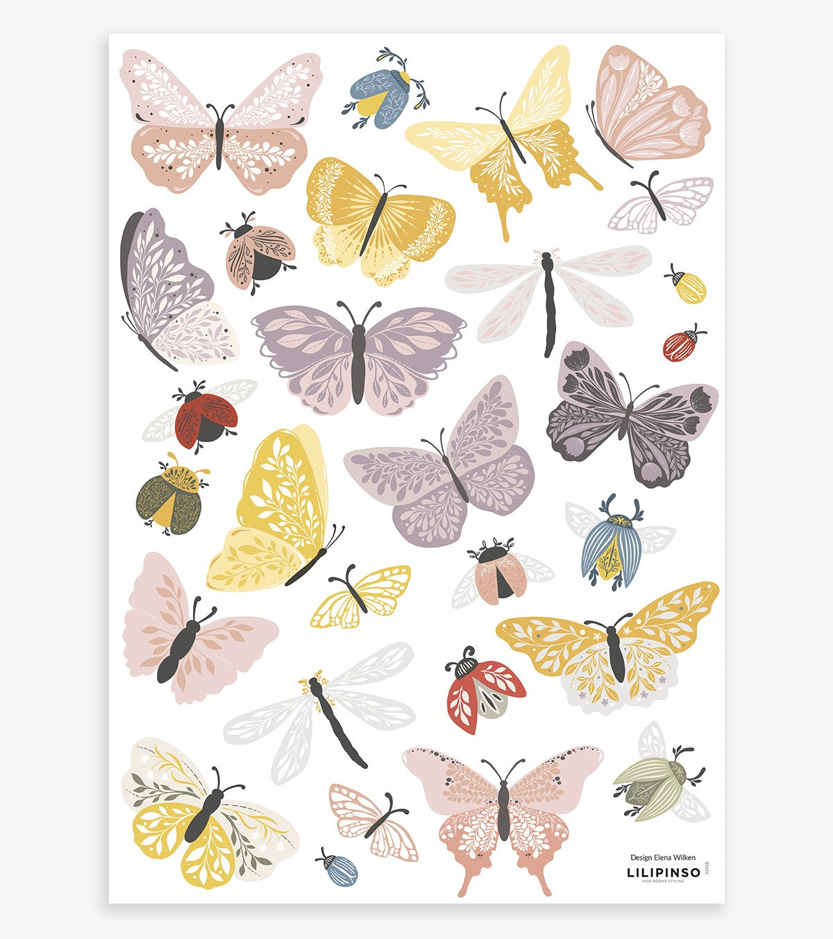 WILDFLOWERS - Stickers muraux - Papillons et insectes