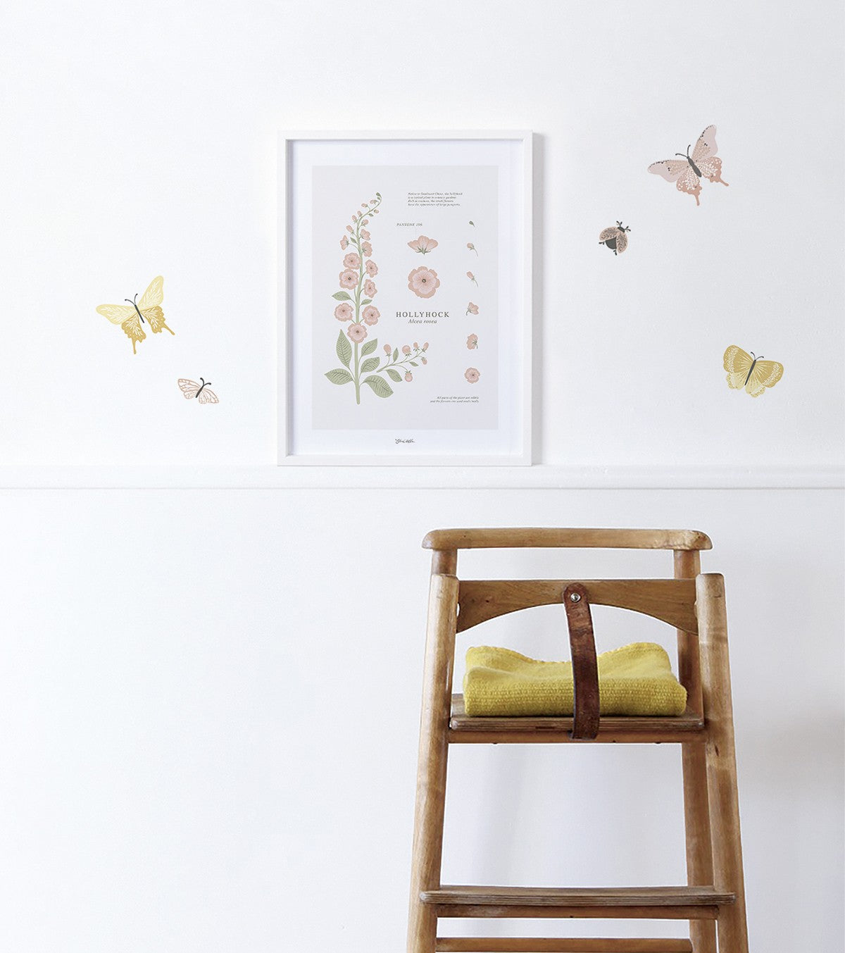 Stickers Chambre Fille  Jardin, fleurs et papillon - Déco Lilipinso