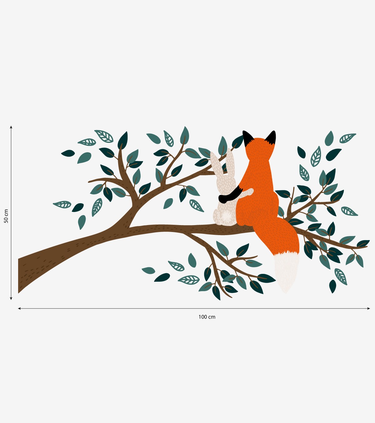 M. FOX - Grand sticker - Renard sur une branche