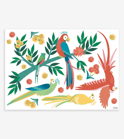RIO - Stickers muraux - Oiseaux et feuilles