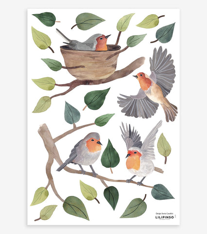 QUEYRAN - Stickers muraux - Oiseaux et branches