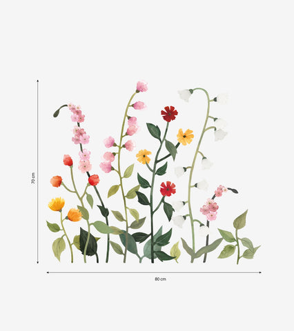 QUEYRAN - Stickers muraux - Fleurs des champs et lapins