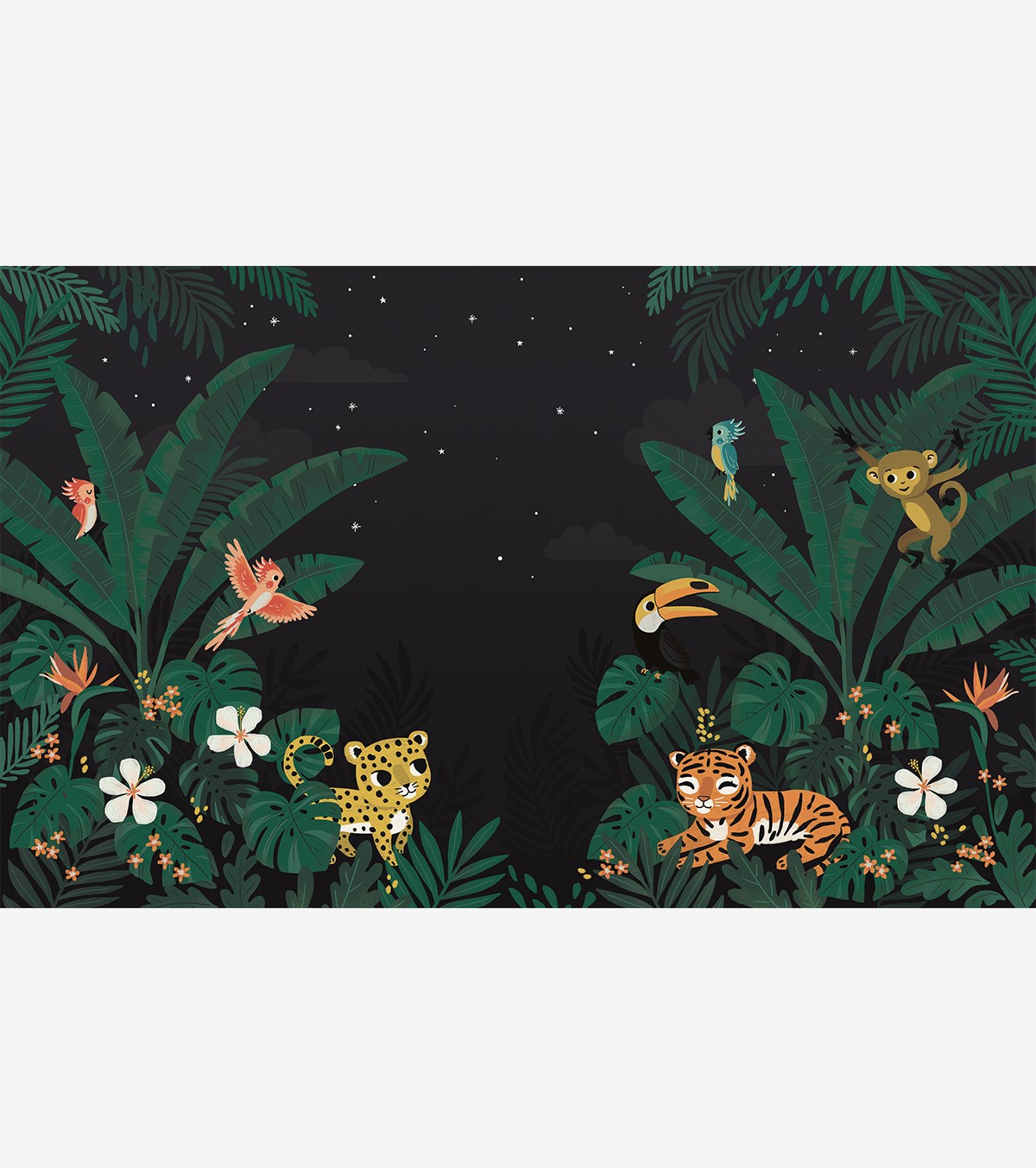 JUNGLE NIGHT - Papier peint panoramique - Animaux de la jungle