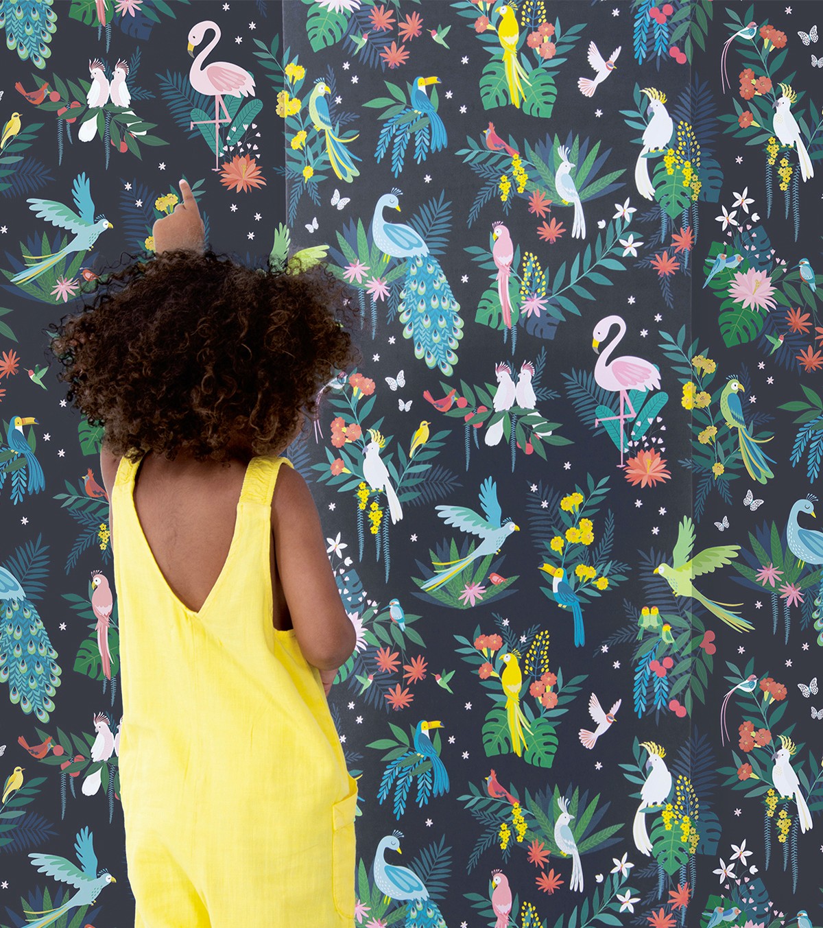 RIO - Papier peint enfant - Motif oiseaux tropicaux