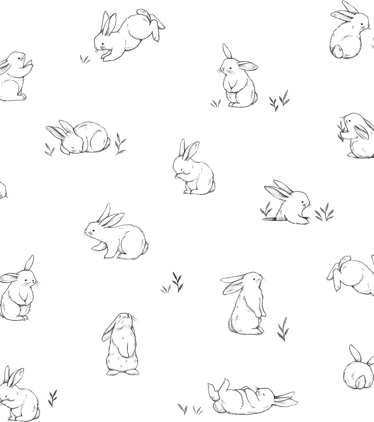 BUNNY - Papier peint enfant - Motif petits lapins