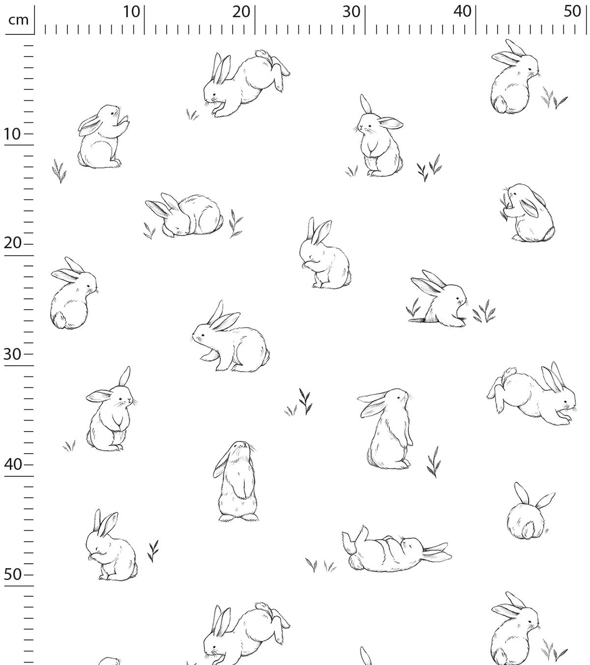 BUNNY - Papier peint enfant - Motif petits lapins