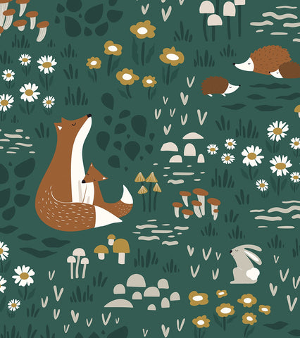 FOREST HAPPINESS - Papier peint enfant - Motif animaux de la forêt