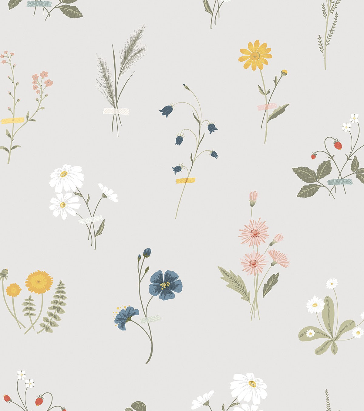 WILDFLOWERS - Papier peint enfant - Motif fleurs de prairie