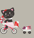 MILLY & FLORE - Affiche enfant - Chat et tricycle