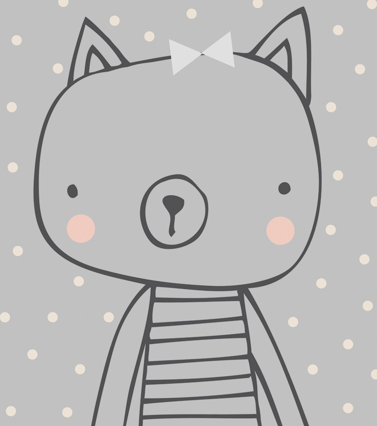 Affiche Enfant  Chat fille (gris) - Accessoire déco Lilipinso