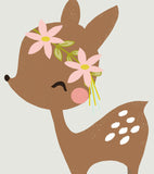 MY LOVELY SWAN - Affiche enfant - Faon et fleurs
