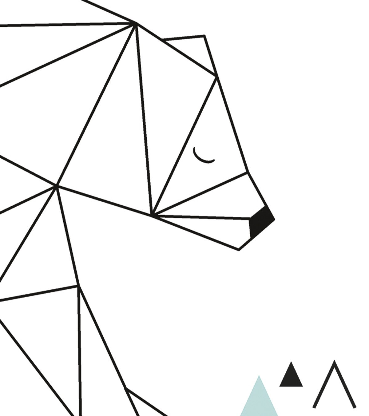 ORIGAMI - Affiche enfant - Ours (géométrique)