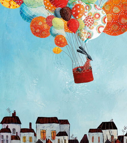IN VOLO - Affiche enfant - Voyage en ballon