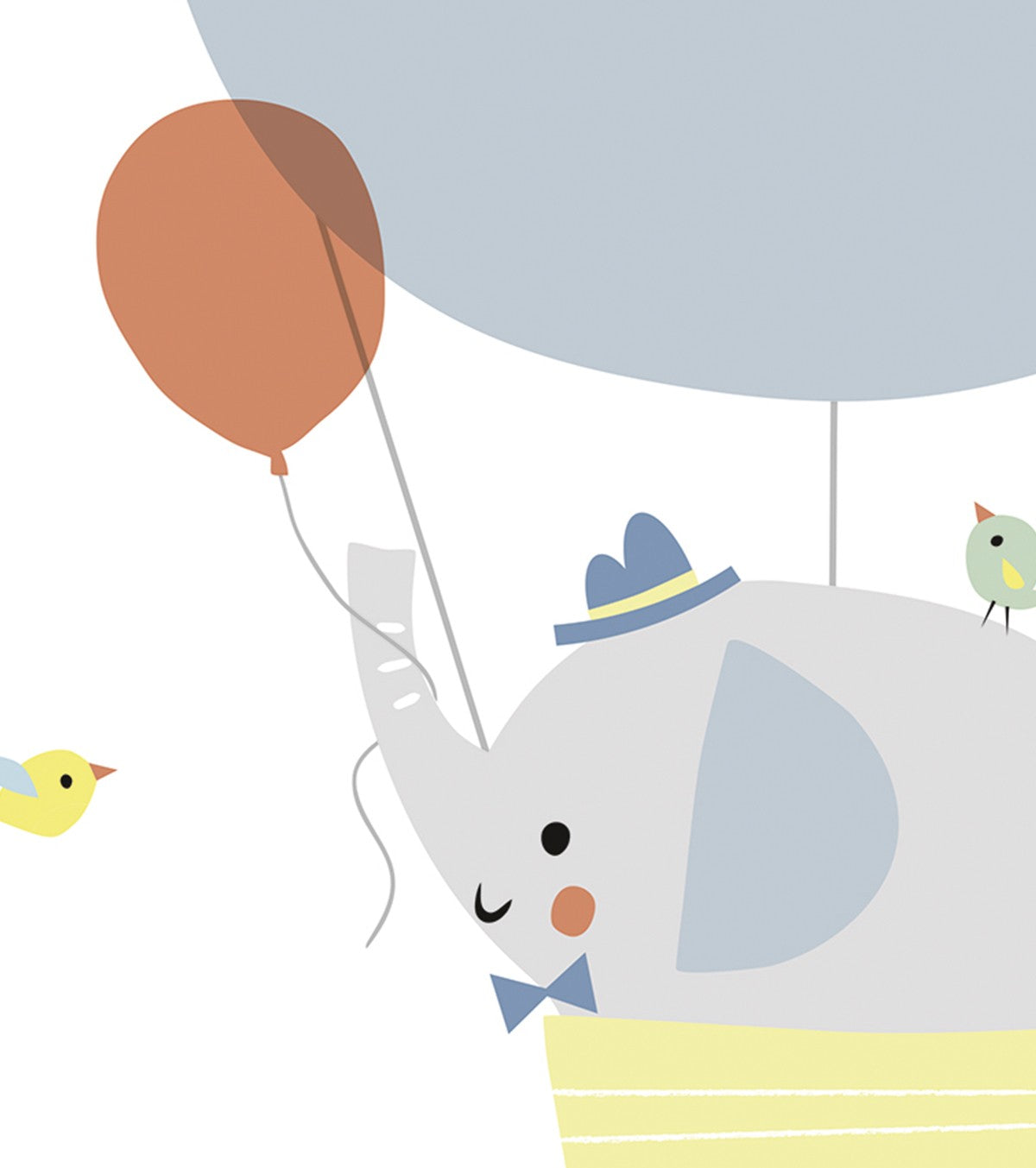 UP ! - Affiche enfant - Éléphant en montgolfière
