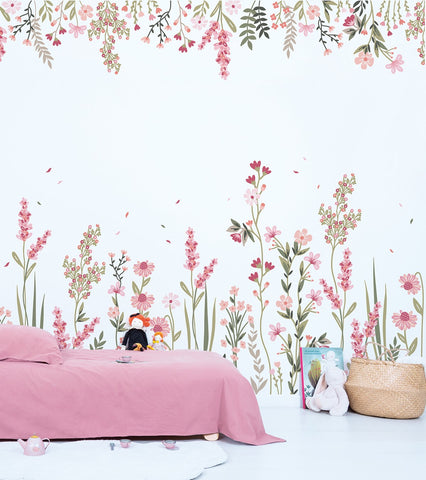 MAGENTA - Papier peint panoramique - Champs de fleurs rose (droite)
