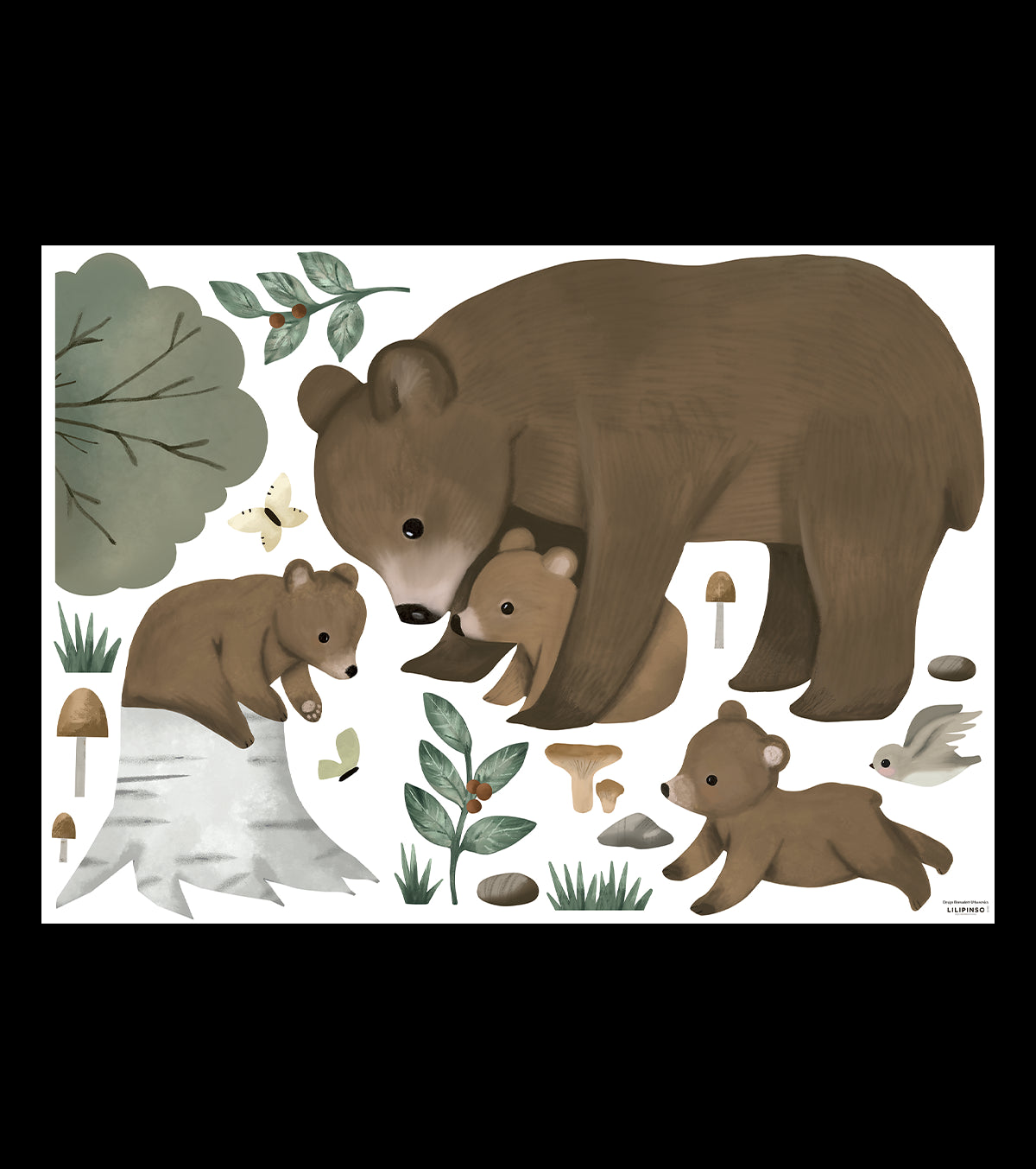 KHARU - Stickers muraux - La famille ours