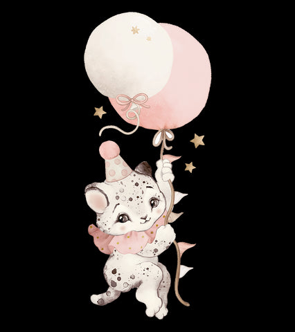 SELENE - Grand sticker - Pierrot le guépard (rose)