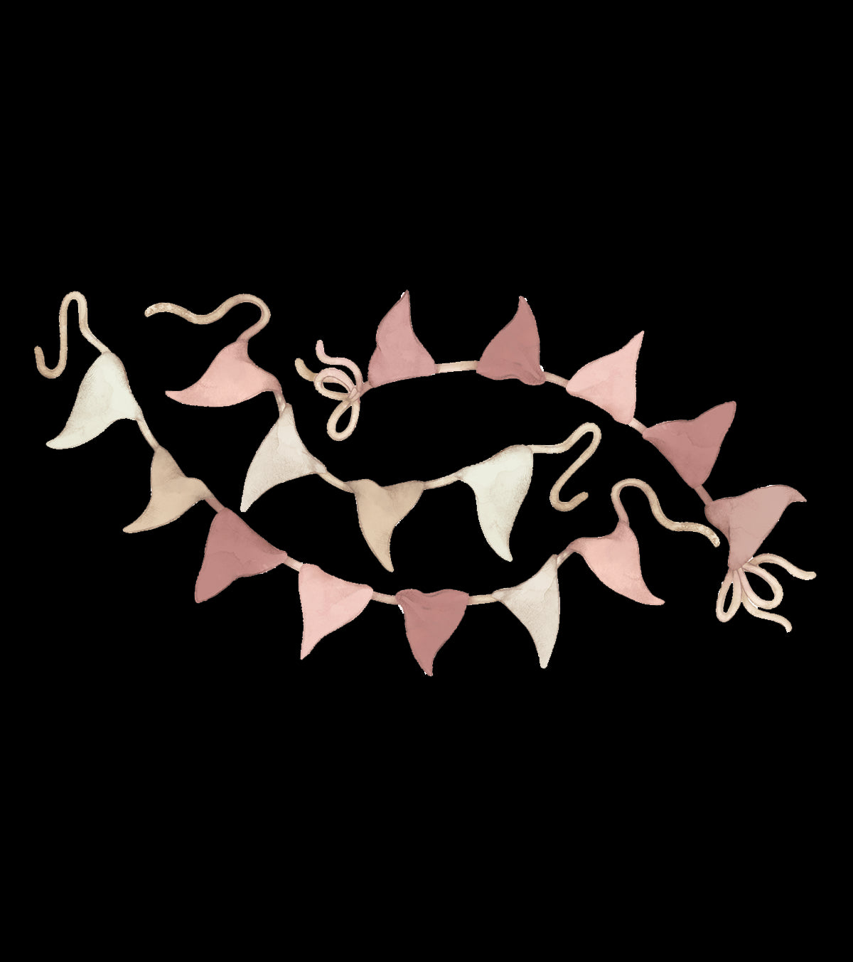 SELENE - Grand sticker - Guirlande de fanion (rose)