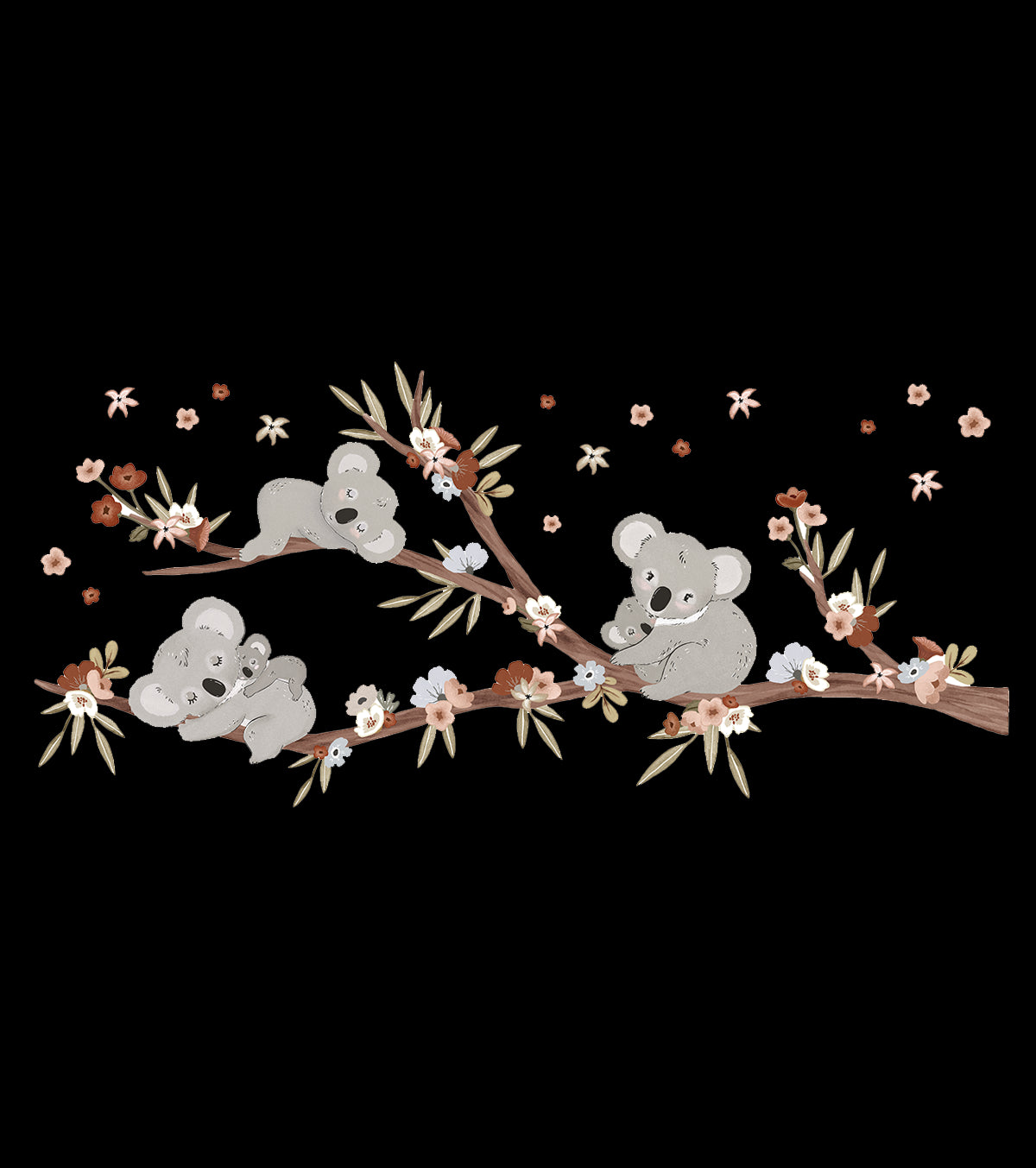 LILYDALE - Grand sticker - Branche et famille koalas